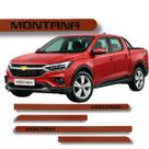 Jogo Friso Lateral Montana GM Ponta Redonda Protetor Porta Cor:Vermelho Chilli