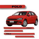 Jogo Friso Lateral Polo Vermelho Sunset Ponta Redonda Grafia