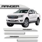 Jogo Friso Lateral Ranger Branco Artico Ponta Faca Grafia Protetor de Porta