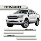 Jogo Friso Lateral Ranger Branco Artico Ponta Redonda Grafia Protetor de Porta