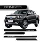 Jogo Friso Lateral Ranger Preto Gales Ponta Redonda Grafia Protetor de Porta