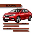 Jogo Friso Lateral Renault Logan Ponta Redonda Grafia Cores