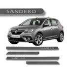 Jogo Friso Porta Renault Sandero Ponta Redonda Grafia Cores