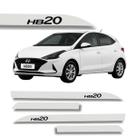 Jogo Friso Slim Lateral Hyundai HB20 Original com Grafia Branco Atlas 2020 a 2023