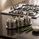 Jogo Galheteiro 3 Unidades Vidro Metal Prateado Bandeja Organizadora Temperos Especiarias Gourmet Jogo Galheteiro 3 Unidades Vidro Metal Prateado Bandeja Organizadora Temperos Especiarias Gourmet