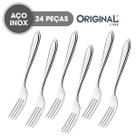 Jogo Garfo de Sobremesa Aço Inox 24pçs América Original Line Talheres Inox Faqueiro