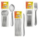 Jogo Garfo Faca Colher 18 pç Restaurante Bufffet Gourmet Mix