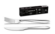 Jogo Garfo Faca Inox 12 Talheres Restaurante Buffet Hotel Pizzaria Faqueiro - Iddeale
