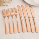 Jogo Garfo Faca Mesa Restaurante Inox Gold Rose Kit 12 Peças Jogo Garfo Faca Mesa Restaurante Inox Gold Rose Kit 12 Peças