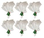 Jogo Guardanapo Tecido Branco Decorado Bico de Papagaio e Argola Mini Pinheiro Natal 6 Unidades - Magizi Jogo Guardanapo Tecido Branco Decorado Bico de Papagaio e Argola Mini Pinheiro Natal 6 Unidades - Magizi