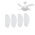 Jogo Hélice 4 Pás Para Ventilador De Teto Volare Mini Cor:Branco Jogo Hélice 4 Pás Para Ventilador De Teto Volare Mini Cor:Branco