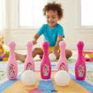 Jogo Infantil Boliche Temas Com Pinos E Bolas Crianças Presente Aventuras Diversão Brinquedo Personagens Educativo 8 Peças