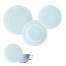 Jogo Jantar Chá 30 Peças Relevo Dunas Azul Germer Porcelanas Jogo Jantar Chá 30 Peças Relevo Dunas Azul Germer Porcelanas