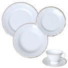 Jogo Jantar Chá 40 Peças Pomerode Filete Ouro Porcelana Schmidt 8 Pessoas