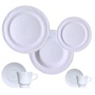 Jogo Jantar Chá Café Relevo Vintage 56 peças Cottage Porcelana Germer 8 Pessoas Jogo Jantar Chá Café Relevo Vintage 56 peças Cottage Porcelana Germer 8 Pessoas