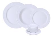 Jogo Jantar E Chá 30 Peças Chevron Relevo Zig Zag Porcelana Germer