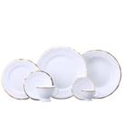Jogo Jantar e Chá 42pç Filete Ouro Pomerode Luxo Porcelana Schmidt