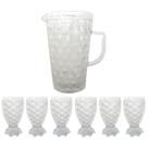 Jogo Jarra 1,4L com 6 Taças Pineapplle 200ml Vidro 7 Peças. Jogo Jarra 1,4L com 6 Taças Pineapplle 200ml Vidro 7 Peças.