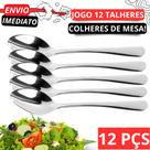 Jogo Kit 12 Colheres de Mesa Talheres 100% Inox Alta Qualidade Para Alimentos e Sopas Envio Imediato Jogo Kit 12 Colheres de Mesa Talheres 100% Inox Alta Qualidade Para Alimentos e Sopas Envio Imediato