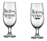 Jogo kit 2 Taças para Casal Namorado de vidro 300 ml - Senhor e Sonhara Jogo kit 2 Taças para Casal Namorado de vidro 300 ml - Senhor e Sonhara