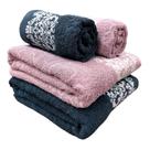 Jogo/Kit 2 Toalhas Banhão Corttex Gigante Barra Jacquard + 2 Toalhas de Rosto Medalhão Louise Dahlia