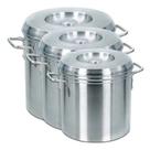 Jogo kit 3 Peças Conjunto Caldeirão Hotel Latão Linha Cerveja Aluminio Polido Reforçado Para Feijoada Caldos Sopas