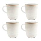 Jogo Kit 4 Canecas Xicara de Cerâmica Chá Café Classhome Corona Caoba