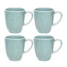 Jogo Kit 4 Canecas Xicara Tulipa de Porcelana Chá Café 380ml Ryo Blue Bay Oxford