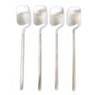 Jogo Kit 4 Colheres Prata Aço Inox Modelo Vazado -Skeleton.