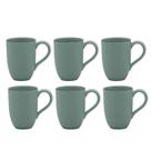 Jogo Kit 6 Canecas Xicara De Cerâmica Chá Café 350Ml Oxford