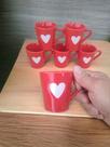 Jogo Kit 6 Canecas/ Xicaras Café Porcelana Coração Relevo vermelho Jogo Kit 6 Canecas/ Xicaras Café Porcelana Coração Relevo vermelho