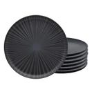 Jogo Kit 6 Pratos Rasos de Cerâmica 26cm Preto Oxford Flat Ônix Jogo Kit 6 Pratos Rasos de Cerâmica 26cm Preto Oxford Flat Ônix