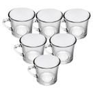 Jogo Kit 6 Xícaras De Vidro Casual Vintage Café Chá 180ml