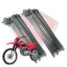 Jogo kit combo raio nova crf 250f nacional reforçado cromdado dianteiro e traseiro inox 3,4mm