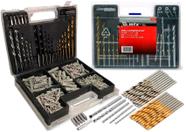 Jogo Kit De Brocas Com Buchas 300 Peças Para Concreto Metal E Madeira