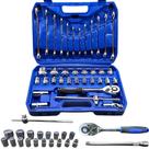 Jogo Kit Ferramentas 37 Peças Soquetes 8 A 32mm Chave combinada Profissional Cromo Vanádio