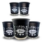 Jogo Kit Lata Porta Mantimento Aluminio Preto Fosco com Nome