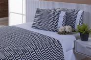 Jogo Lençol 4 Peças Cama Viúva Percal 180 Fios Chevron Branco