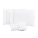 Jogo Lençol 400 Fios Ponto Palito Cama Solteiro 2pçs Poliéster - Branco