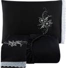 Jogo Lencol Bordado Casal Queen SIze com Lese 3 Pçs