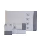 Jogo Lençol Butterfly Queen Bordado 4 Pçs Branco