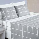 Jogo Lençol Cama King 4 Peças 200 Fios Micropercal Austin - Cinza