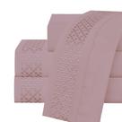 Jogo Lençol Casal Elegance Bordado 4pç 100% Poliéster - Malva Jogo Lençol Casal Elegance Bordado 4pç 100% Poliéster - Malva