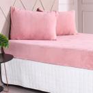 Jogo lencol Casal Microfibra Plush 3 Pcs Rose Hipertextil