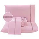 Jogo Lençol king Blush Guipir 4pç 100% Poliéster - Malva