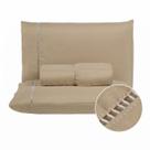 Jogo Lençol Queen Ponto Palito 400 Fios Extra Macio com Elástico e Fronhas Cama Box 3 Peças