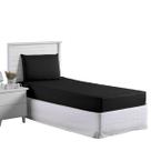 Jogo Lençol Roupa Cama Infantil Solteiro 2 Pçs Fronha Elastico Volta Quarto Criança Menino Menina Preto