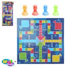 Jogo ludo com tabuleiro trilha + dado e 16 pinos