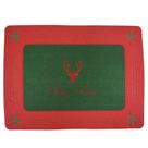 Jogo Lugar Americano de Natal Rena Vermelho com Verde 2 Pçs - Master Christimas