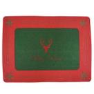 Jogo Lugar Americano de Natal Rena Vermelho com Verde 2 Pçs